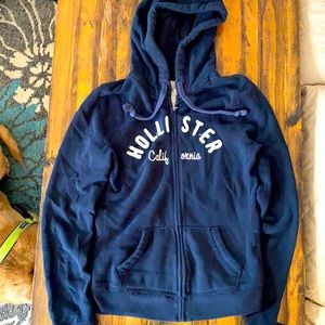 Navy Hollister Zip-up Hoodie